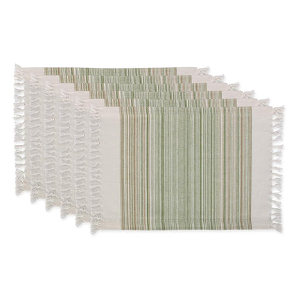 DII Fringed Collection Tabletop, Placemat Set, 13x
