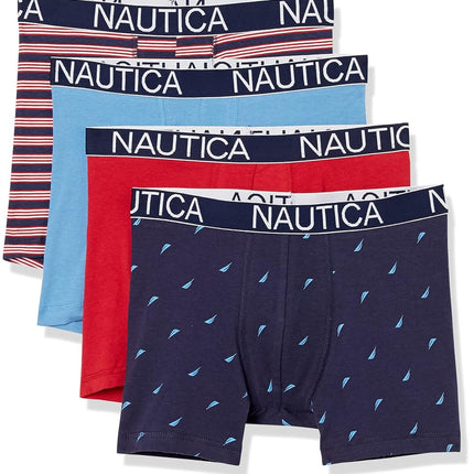 Nautica Men's Cotton Stretch 4 Pack Boxer Brief, C