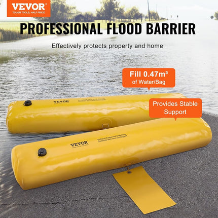 VEVOR Flood Barriers, 4FTx6in, 4 Pack, Sandbag Alternative, Flood Bags, Water Barriers for Flooding, Doorway, Driveway