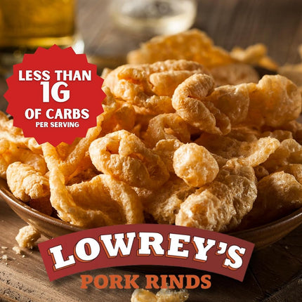 Lowrey's Hot & Spicy Bacon Curls, Microwave Pork Rinds (Chicharrones), 1.75 Ounce Package, (Pack of 18)