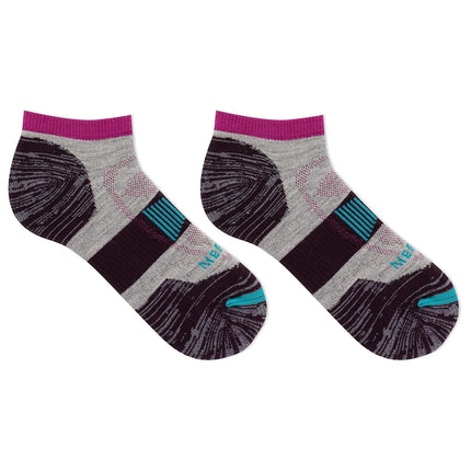 Merrell unisex-adult Men's and Women's Zoned Cushioned Wool Hiking Socks - 1 Pair Pack - Breathable Unisex Arch Support, Burgundy, Small-Medium