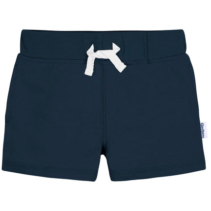 Gerber Baby-Boys Toddler 3-Pack Pull-On Knit Shorts, Blue, 3-6 Months