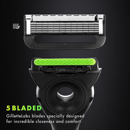 Gillette Labs Mens Razor Blade Refills Compatible with Gillette Labs Razors - 4 Cartridges With Exfoliating Bar