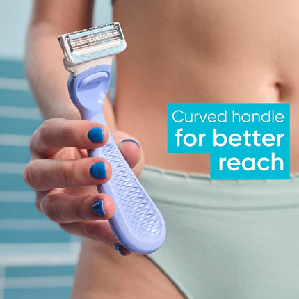 Gillette Venus Intimate Grooming Women's Razor for Pubic Hair and Skin, Bikini Razor, Handle + 3 Razor Refills
