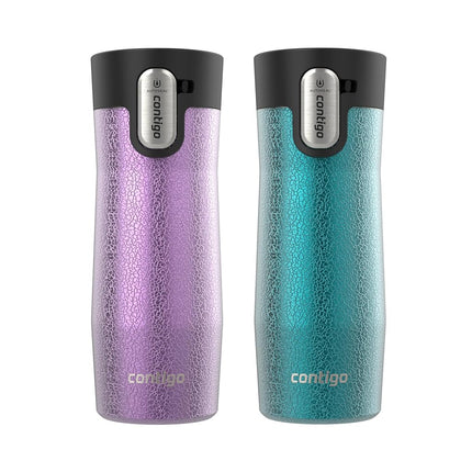 Contigo® AUTOSEAL® West Loop Tasse de voyage isotherme en acier inoxydable avec couvercle facile à nettoyer, 473 ml, lot de 2