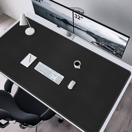 CENNBIE Leather Desk Mat, 160x80 cm Extra Large Desk Pad Blotter Protector, Extended Non-Slip Mouse Pad, Waterproof PU Leather Desk Mat on top of desks Large for Office and Home (Black)