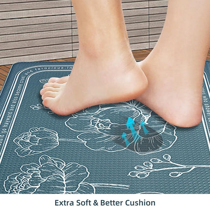 Kitchen Floor Mat Set of 2, Anti Fatigue Kitchen Mat 17"x47"+17"x29"