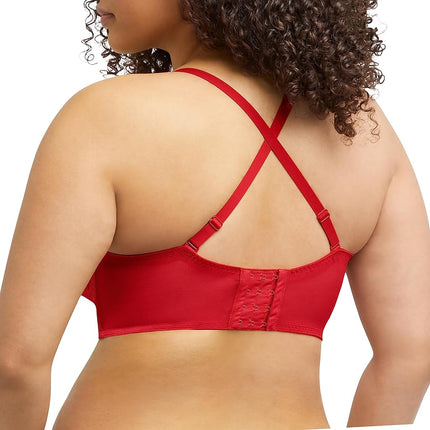 Maidenform Women's Pure Comfort Wireless Lace Longline Bralette, Lightly Lined Convertible Bra, Eclipse Red, 38B