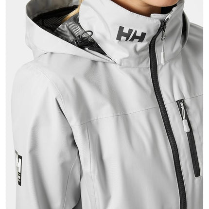 Helly Hansen Women's W Crew Hooded Jacket 2.0, Grey Fog, L