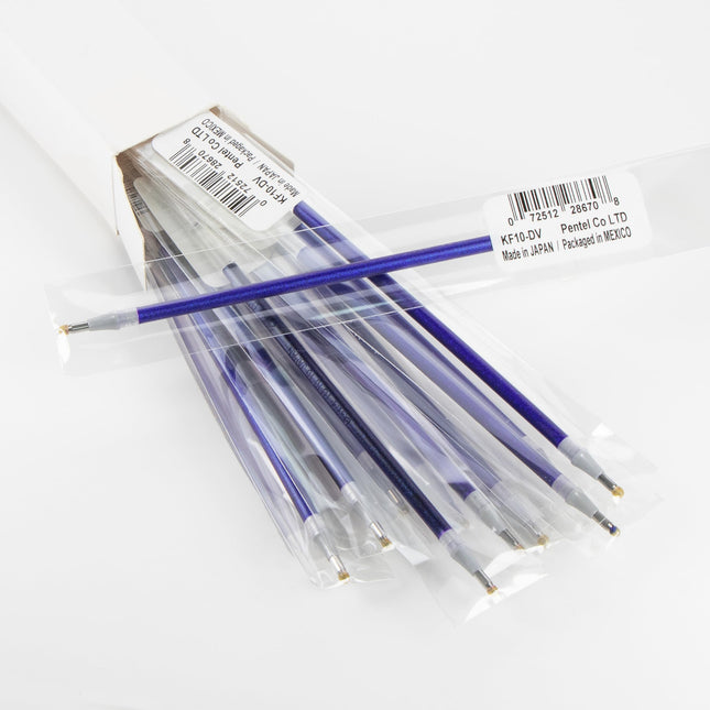 Pentel Arts Sparkle Pop Gel Pen Refill, (1.0mm), Bold Line, Violet-Blue Ink, Pack of 12 Refills (KF10-DV)