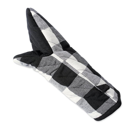DII Black & White Checkered Oven Mitts, Set of 2, 100% Cotton Buffalo Plaid