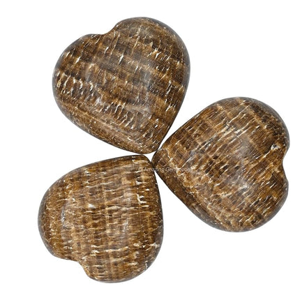 Aragonite Crystal Heart Palm Stone - Pocket Massage Worry Stone for Natural Body Chakra Balancing, Reiki Healing and Crystal Grid