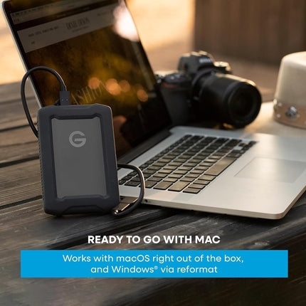 G-DRIVE ArmorATD 5TB, portable rugged external hard drive, HDD up to 130 MB/s, USB-C (5Gbps), USB 3.2 Gen 1, Thunderbolt 3