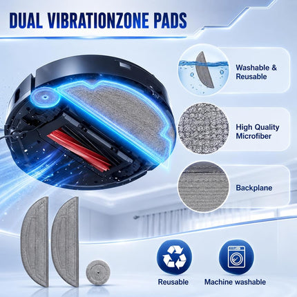 Bluearks 29 Pack Accessories Kit,Compatible with Roborock S8 MaxV Ultra Robot Vacuum,1 Mop Clean Brush,2 Roller Brush,4 Small Mop,4 Mop Pads,4 Hepa Filters,6 Side Brush,6 Vacuum Bags,S8 Max Parts