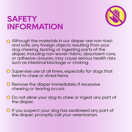 HONEY CARE All-Absorb Disposable Female Dog Diapers, Improved, Super Absorbent, Breathable, Wetness Indicator (XS-50count)