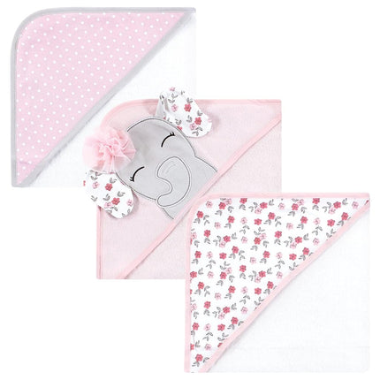 Hudson Baby Toallas con capucha ricas en algodón para bebés unisex, diseño de elefante bonito floral, talla única