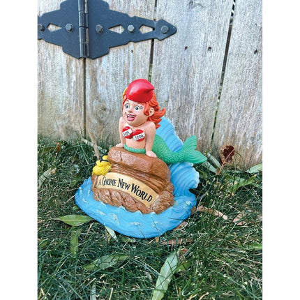 BigMouth Inc Little Mermaid Garden Gnome, Green-thumbed