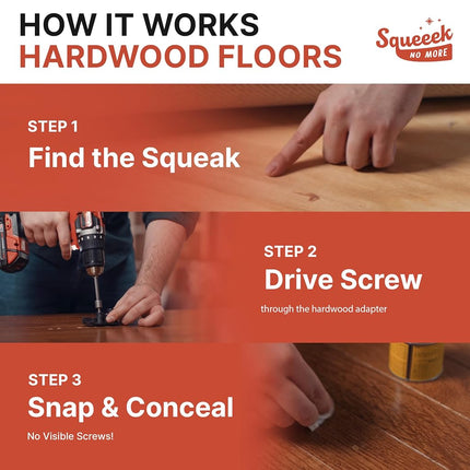 O'Berry Squeak No More Kit - Stops Floor Squeaks From Above the Floor