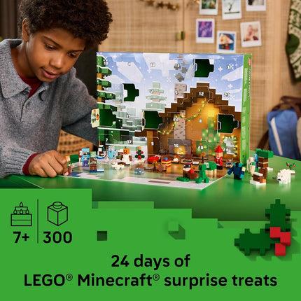 LEGO Minecraft Advent Calendar 2025 for 7+ Year Old Boys & Girls - Christmas Countdown Toy with 24 Surprises incl. Minifigures & Mini Builds - Gaming Gift - 21280