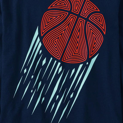 The Children's Place Conjunto de 2 camisetas de manga larga con gráficos para niños, jugadores de fútbol americano/baloncesto, L