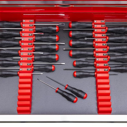 Ernst Manufacturing Screwdriver Pro - Modular Screwdriver Organizer for 26 Tools with Magnetic Base, Red - Made in the USA