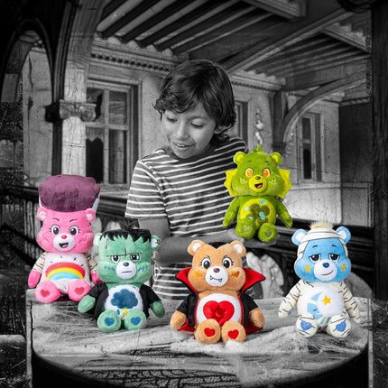 Basic Fun Care Bears, Grumpy as Frankenstein, Care Bears Universal Monsters 22cm Plush, Cuddly Toys for Children, Cute teddy bear, Suitable for Girls and Boys Ages 4+