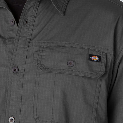 Dickies Men's Flex Denim Long Sleeve Shirt Button, Slate, Large