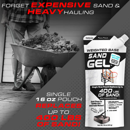 GoSports Sand Gel Weighted Floor Filler for Basketball Hoops, Umbrella Stands and More, 16 Ounces Just Add Water