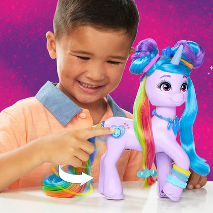 My Little Pony: Tell Your Tale Rainbow Styles Izzy Moonbow, Hair Styling Figure with Sounds, 9.5-inch Unicorn Toys for Girls and Boys Ages 4+