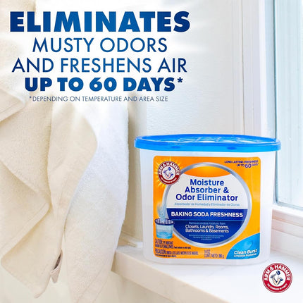 Arm & Hammer Clean Burst Moisture Absorber and Odor Eliminator 14 oz. Refills - 3 Pack White