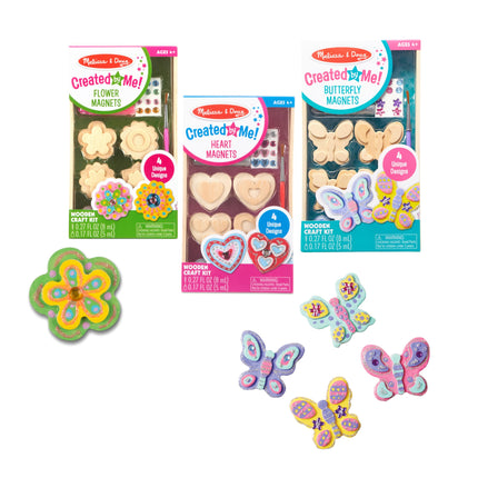 Melissa & Doug Paint & Decorate Your Own Wooden Magnets Craft Kit � Butterflies, Hearts, Flowers