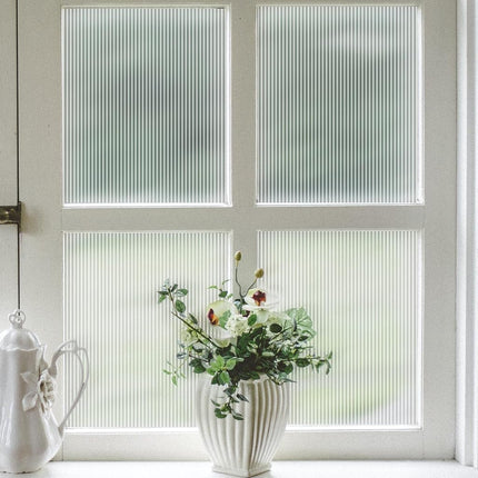 VELIMAX Reeded Glass Privacy Film, Frosted Window 
