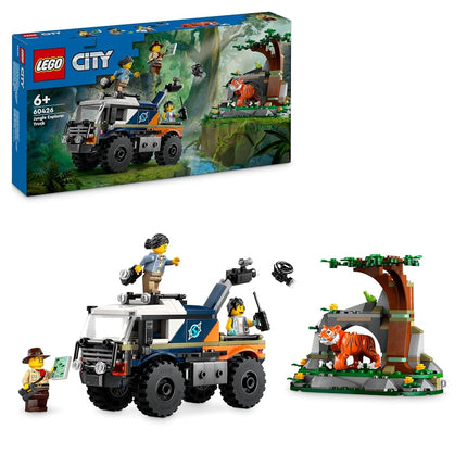 LEGO City Jungle Explorer Off-Road Truck Toy Building Set for 6 Plus Year Old Boys, Girls & Kids, Fun Birthday Gift Idea, Off-Road Vehicle with 3 Adventurer Minifigures and a Tiger Animal Figure 60426