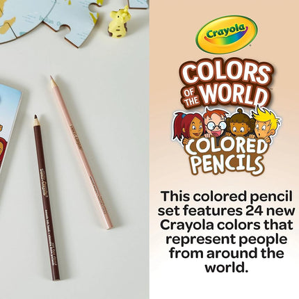 CRAYOLA Colours of the World Pencils - Assorted Colours (Pack of 24) | Colours That Represent Skin Tones from Around the World | Ideal for Kids Aged 3+