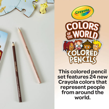 CRAYOLA Colours of the World Pencils - Assorted Colours (Pack of 24) | Colours That Represent Skin Tones from Around the World | Ideal for Kids Aged 3+