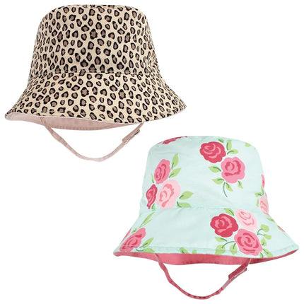Chapeau de soleil Hudson Baby pour bébé fille, motif léopard floral menthe, 12-24 mois