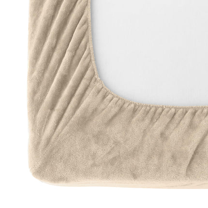 Elegant Comfort Luxuriously Soft 4-Piece Velvet Plush Flannel Sheet Set - Premium Quality - Cozy Warm, Anti-Static, Non Pilling Fuzzy Velvet Flannel Fleece Deep Pocket Sheet Set - Twin XL, Cream