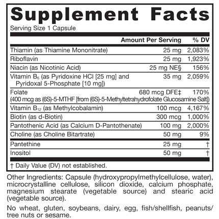 Jarrow Formulas B-right Complex, Supports Engery, Brain and Cardiovascular Health, 100 Veggie Caps