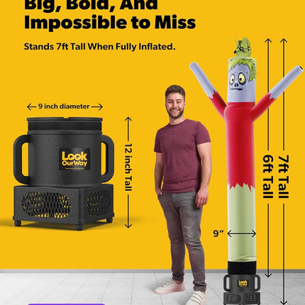 LookOurWay Monster Halloween Themed 6-Feet Tall Air Dancers Inflatable Tube Man Complete Set with Blower