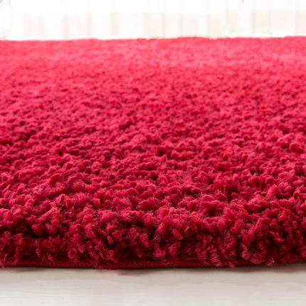 Safavieh Shag Rug for Living Room, Dining Room, Bedroom - August Shag Collection, Short Pile, in Red, 90 x 90 cm