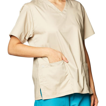 WonderWink Women's V-Neck Top, Khaki, X-Small