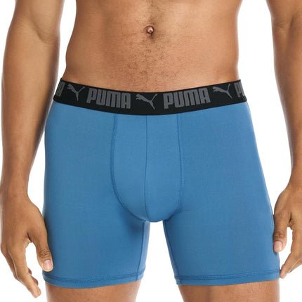 PUMA Men's 5 Pack Performance Boxer Briefs, Black/Blue/Grey, XL