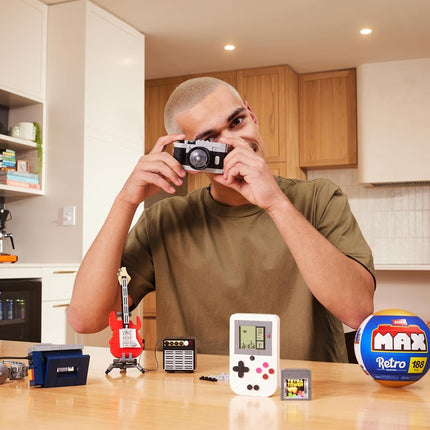 Max Build More Premium Retro Series 2 2 Pack (Camera & Handheld Game Console) by ZURU – Novelty Unboxing Toy & Building Brick Collectible Minis with up to 188 Pieces