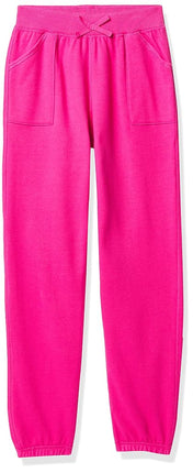 IZOD Girls' Sensory-Friendly Sweatpants, Soft Fleece Fabric with Elastic Waist&Drawstring,Tagless,Flattened Seams & Pockets, Rose, 4-5