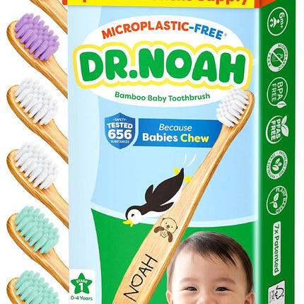 Dr. Noah Microplastic-Free Bamboo Baby Toothbrush,