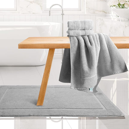 Hearth & Harbor 100% Ring Spun Cotton Bath Mat Towels - Luxury Towels - Ultra Soft & Highly Absorbent, Bathroom Towels, Floor Mat - Gray