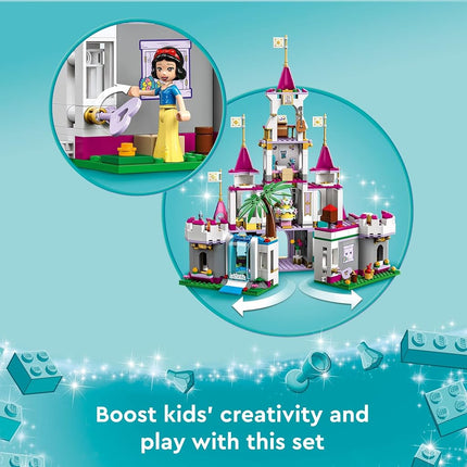 LEGO Disney Princess Ultimate Adventure Castle Building Toy 43205, Kids Can Build a Toy Castle, Gift Idea for Boys Girls with 5 Disney Princess Mini-Dolls, Ariel, Rapunzel and Snow White