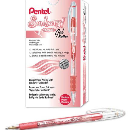 Pentel Sunburst Metallic Gel Pen, 0.8mm Tip Writes