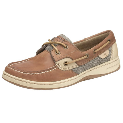 Sperry Womens Bluefish 2-Eye Boat Shoe, Linen Oat,