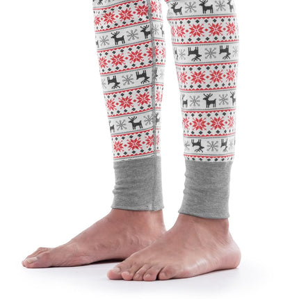 Fruit of the Loom mens Recycled Waffle Thermal Underwear Set (Top and Bottom), Fair Isle White, S